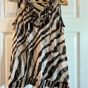 Versatile animal print summer blouse.